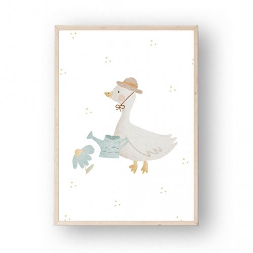 Poster Gans im Garten A4 – print