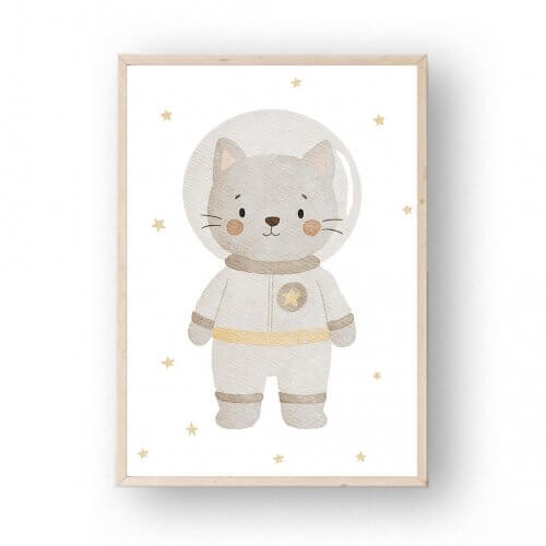 Poster Astronautenkatze A4 – print